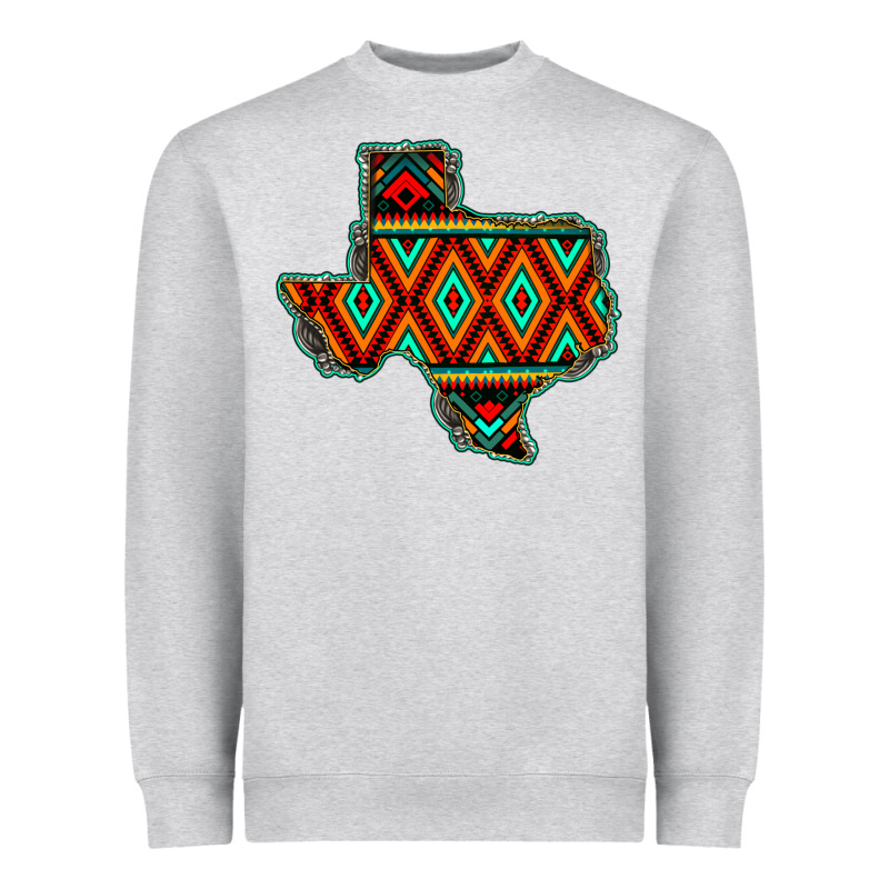 Texas Map With Aztec Background Heavyweight Sweatshirt by JahusDesignShop | Teevron