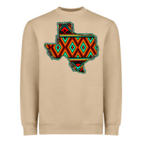 Mushroom Texas Map With Aztec Background Heavyweight Sweatshirt - JahusDesignShop
