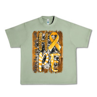 Oil Green finding the cure starts with hope childhood cancer awareness  with bac Urban Heavy Tee - Jasminsmagicworld