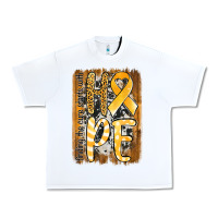 White finding the cure starts with hope childhood cancer awareness  with bac Urban Heavy Tee - Jasminsmagicworld