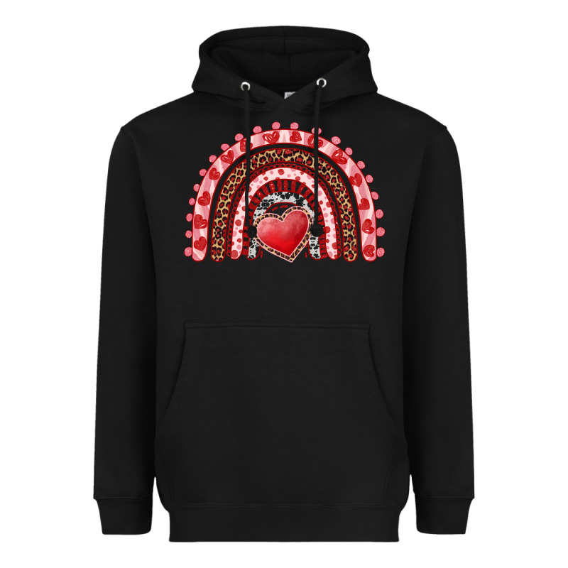 Valentines Day Rainbow With Heart Heavyweight Hoodie by RanaPortraitStore | Teevron