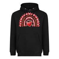 Black valentines day rainbow with heart Heavyweight Hoodie - RanaPortraitStore