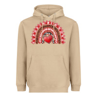 Mushroom valentines day rainbow with heart Heavyweight Hoodie - RanaPortraitStore