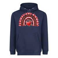 Navy valentines day rainbow with heart Heavyweight Hoodie - RanaPortraitStore