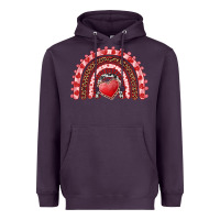 Plum valentines day rainbow with heart Heavyweight Hoodie - RanaPortraitStore