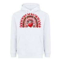 White valentines day rainbow with heart Heavyweight Hoodie - RanaPortraitStore