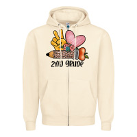 Sandshell peace love 2nd grade Zipper Hoodie - JahusDesignShop