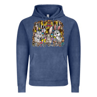 Vintage Denim Happy Easter Vintage Hoodie - CowhideDigitalArt