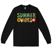 Black Summer Vibes Long Sleeve Tee - CowhideDigitalArt