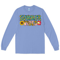 Colony Blue Summer Vibes Long Sleeve Tee - CowhideDigitalArt