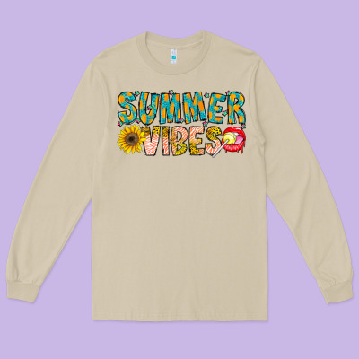Summer Vibes Long Sleeve Tee Designed By Cowhidedigitalart