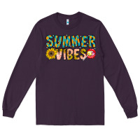 Plum Summer Vibes Long Sleeve Tee - CowhideDigitalArt