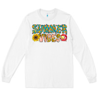White Summer Vibes Long Sleeve Tee - CowhideDigitalArt