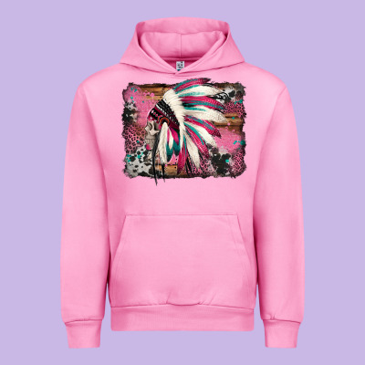Indian Headdress Valentine's Day Urban Hoodie Designed By Jasminsmagicworld