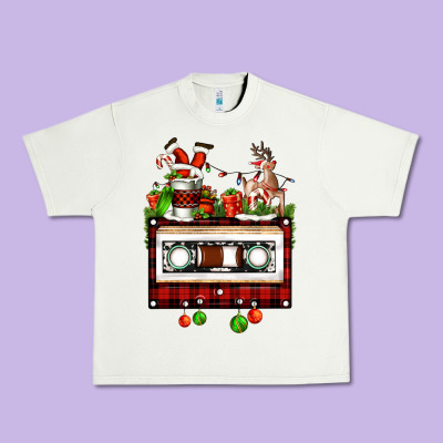 Christmas Cassette Urban Heavy Tee Designed By Fadigitalartstudio