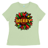 Matcha merry christmas with light sunflower bbs Ladies Tee - BundleAndBundleShop