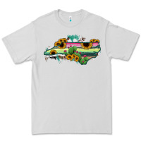Dove Grey North Carolina Map Sunflower Cactus Serape Premium Tee - RanaPortraitStore