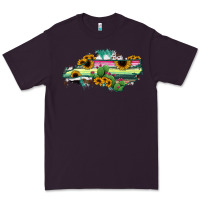 Plum North Carolina Map Sunflower Cactus Serape Premium Tee - RanaPortraitStore