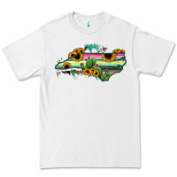 White North Carolina Map Sunflower Cactus Serape Premium Tee - RanaPortraitStore