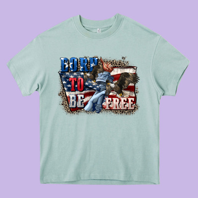 Born To Be Free Heavy Core Tee Designed By Cowgirlartshop