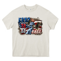 Cream Born to be free Heavy Core Tee - CowGirlArtShop