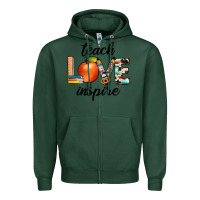 Sports Green teach love inspıre Zipper Hoodie - JahusDesignShop