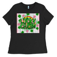 Black lucky charm st patricks day Ladies Tee - FaDigitalArtStudio