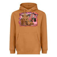 Meerkat valentines day mama cow and baby cows Heavyweight Hoodie - RanaPortraitStore