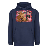 Navy valentines day mama cow and baby cows Heavyweight Hoodie - RanaPortraitStore