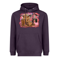 Valentines Day Mama Cow And Baby Cows Heavyweight Hoodie | Teevron