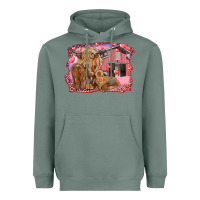 Sage valentines day mama cow and baby cows Heavyweight Hoodie - RanaPortraitStore