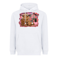 White valentines day mama cow and baby cows Heavyweight Hoodie - RanaPortraitStore