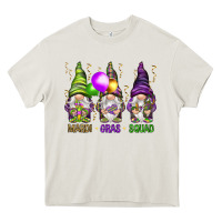 Cream Mardi Gras squad with gnomies Heavy Core Tee - HowdyJamesFarm