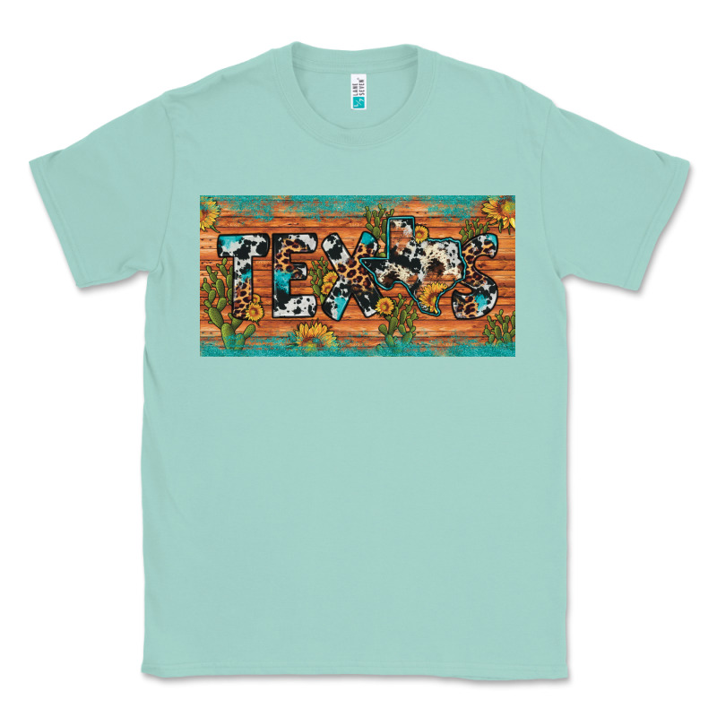 Texas Sunflower Cactus Cowhide Leopard Licence Plate Classic Tee by Artiststas | Teevron