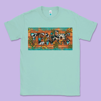 Texas Sunflower Cactus Cowhide Leopard Licence Plate Classic Tee Designed By Artiststas