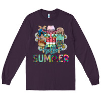 Plum Hello Summer Long Sleeve Tee - CowhideDigitalArt