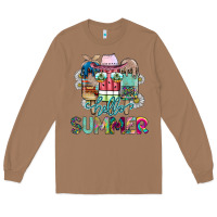 Toasted Coconut Hello Summer Long Sleeve Tee - CowhideDigitalArt