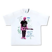 White MGK+Thing Urban Heavy Tee - maiPhamDesign