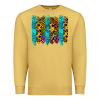 Antique Gold turquoise leopard sunflowers colorful Premium Sweatshirt - RanaPortraitStore