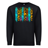 Black turquoise leopard sunflowers colorful Premium Sweatshirt - RanaPortraitStore
