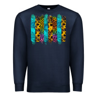 Navy turquoise leopard sunflowers colorful Premium Sweatshirt - RanaPortraitStore
