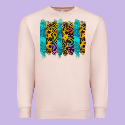 Turquoise Leopard Sunflowers Colorful Premium Sweatshirt Designed By Ranaportraitstore
