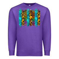 Purple turquoise leopard sunflowers colorful Premium Sweatshirt - RanaPortraitStore