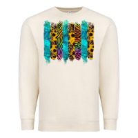 Sandshell turquoise leopard sunflowers colorful Premium Sweatshirt - RanaPortraitStore
