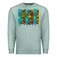 Seafoam turquoise leopard sunflowers colorful Premium Sweatshirt - RanaPortraitStore
