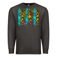 Smoke turquoise leopard sunflowers colorful Premium Sweatshirt - RanaPortraitStore