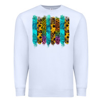 White turquoise leopard sunflowers colorful Premium Sweatshirt - RanaPortraitStore