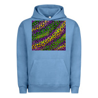 Pigment Pebble Blue mardi gras leopard Urban Hoodie - RanaPortraitStore