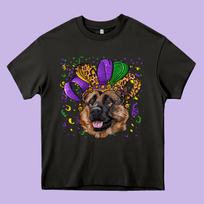 Mardi Gras Hat German Shepherd Heavy Core Tee Designed By Ranaportraitstore