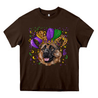 Chocolate Brown Mardi gras hat german shepherd Heavy Core Tee - RanaPortraitStore